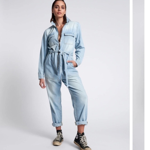 One Teaspoon Blue Denim Jumpsuit Size Large OverallsNWT